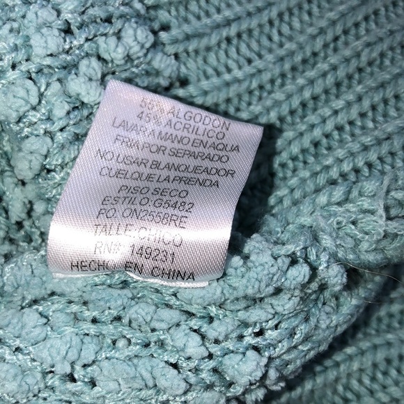 Kori America blue knit cozy oversized sweater hooded size small - Picture 7 of 7